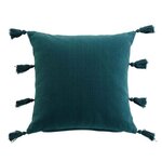 Paris Prix Coussin Déco à Pompons  Tasselina  45x45cm Pétrole
