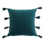 Voir la diapositive 1 : Paris Prix Coussin Déco à Pompons  Tasselina  45x45cm Pétrole