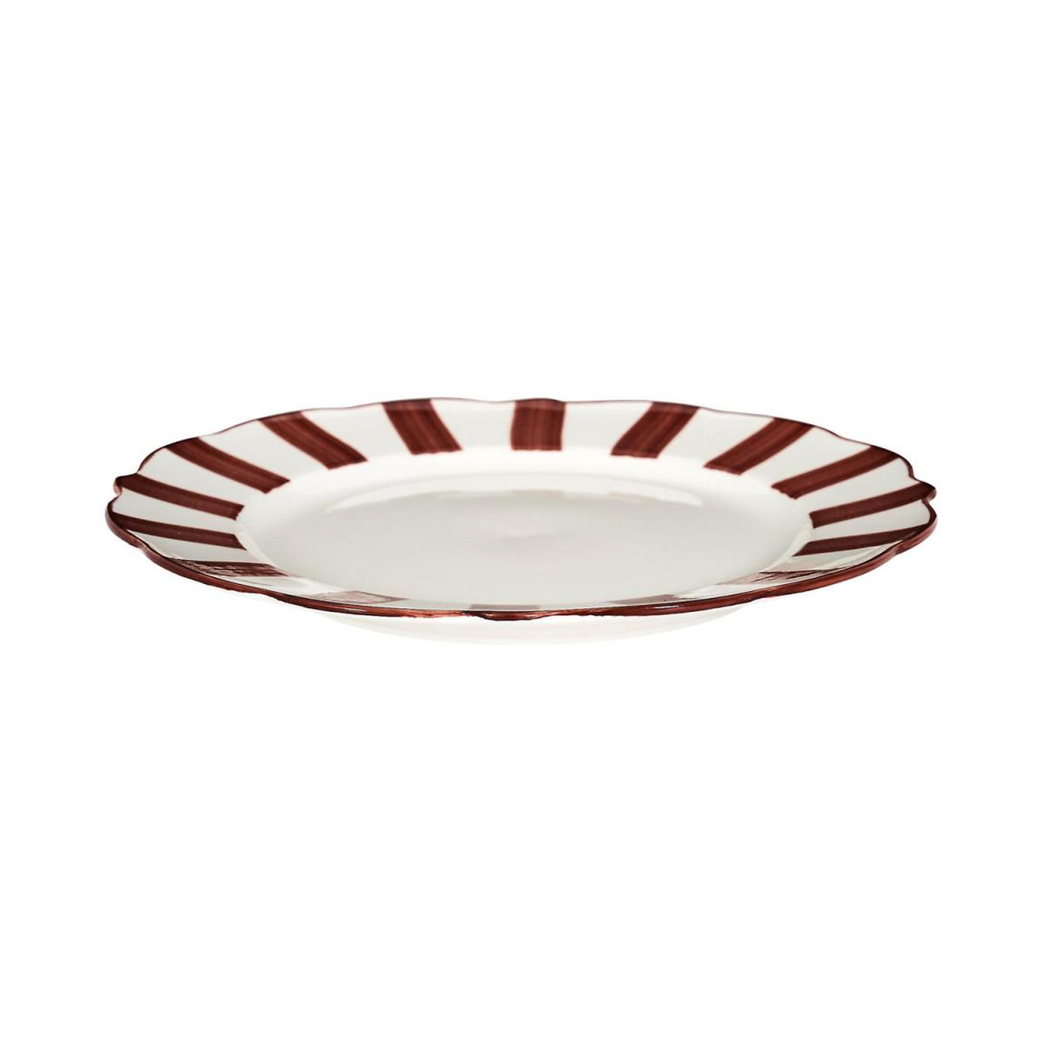 Voir la diapositive 2 : COOK CONCEPT Lot de 6 assiettes plates  cleo  27cm bordeaux & blanc