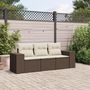 Voir la diapositive 1 : VIDAXL Salon de jardin avec coussins 3 pcs marron resine tressee
