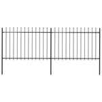 VIDAXL Cloture de jardin avec dessus en lance Acier 3,4x1,2 m Noir