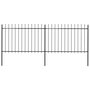 Voir la diapositive 1 : VIDAXL Cloture de jardin avec dessus en lance Acier 3,4x1,2 m Noir