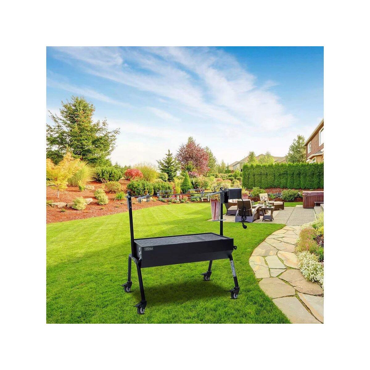 Habitat et Jardin Rôtissoire charbon avec broche électrique  Senator  - Noir