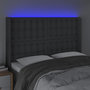 Voir la diapositive 4 : VIDAXL Tete de lit a LED Gris fonce 147x16x118/128 cm Tissu