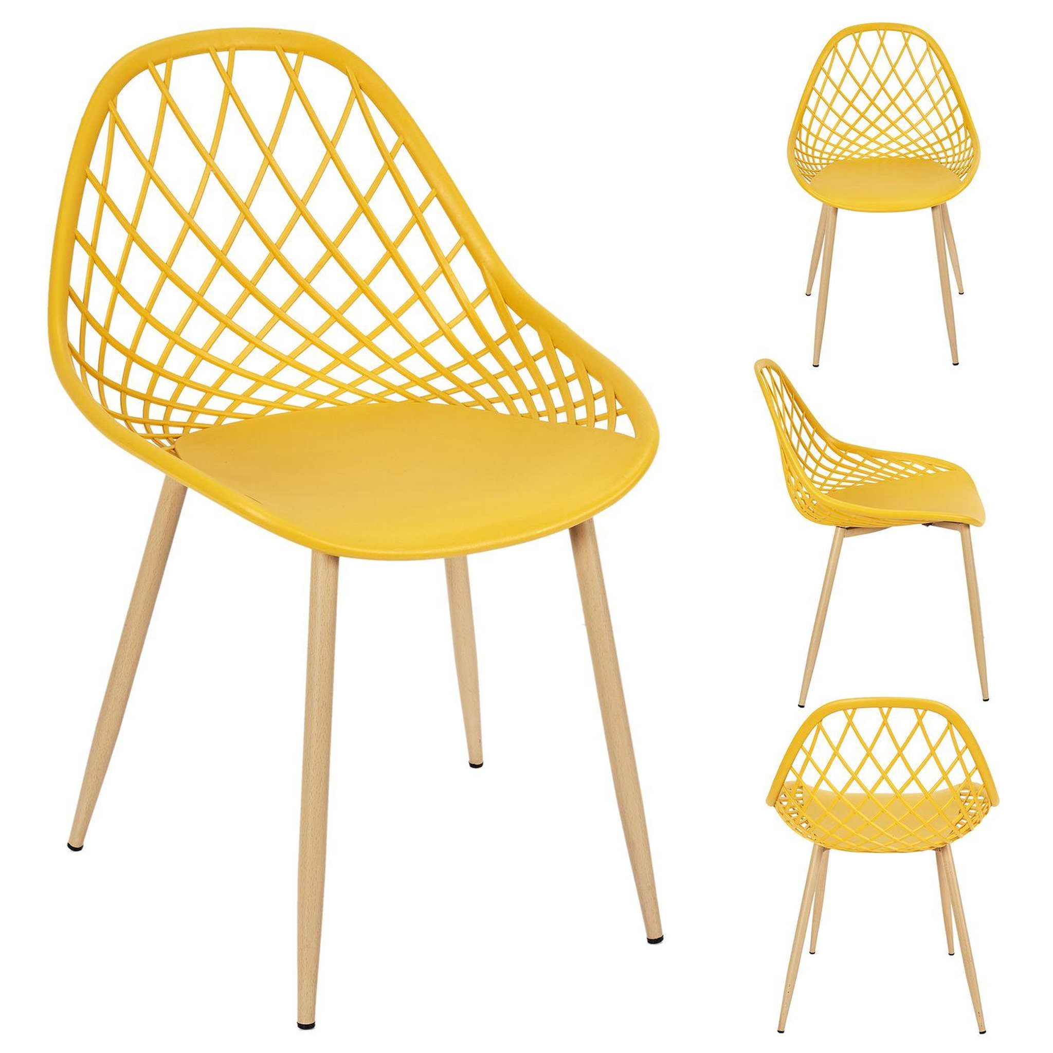 Voir la diapositive 2 : TOILINUX Lot de 4 chaises d'extérieur Malaga en polypropylène