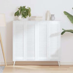 VIDAXL Portes d armoire à persiennes 4 pcs blanc 99x29,5 cm