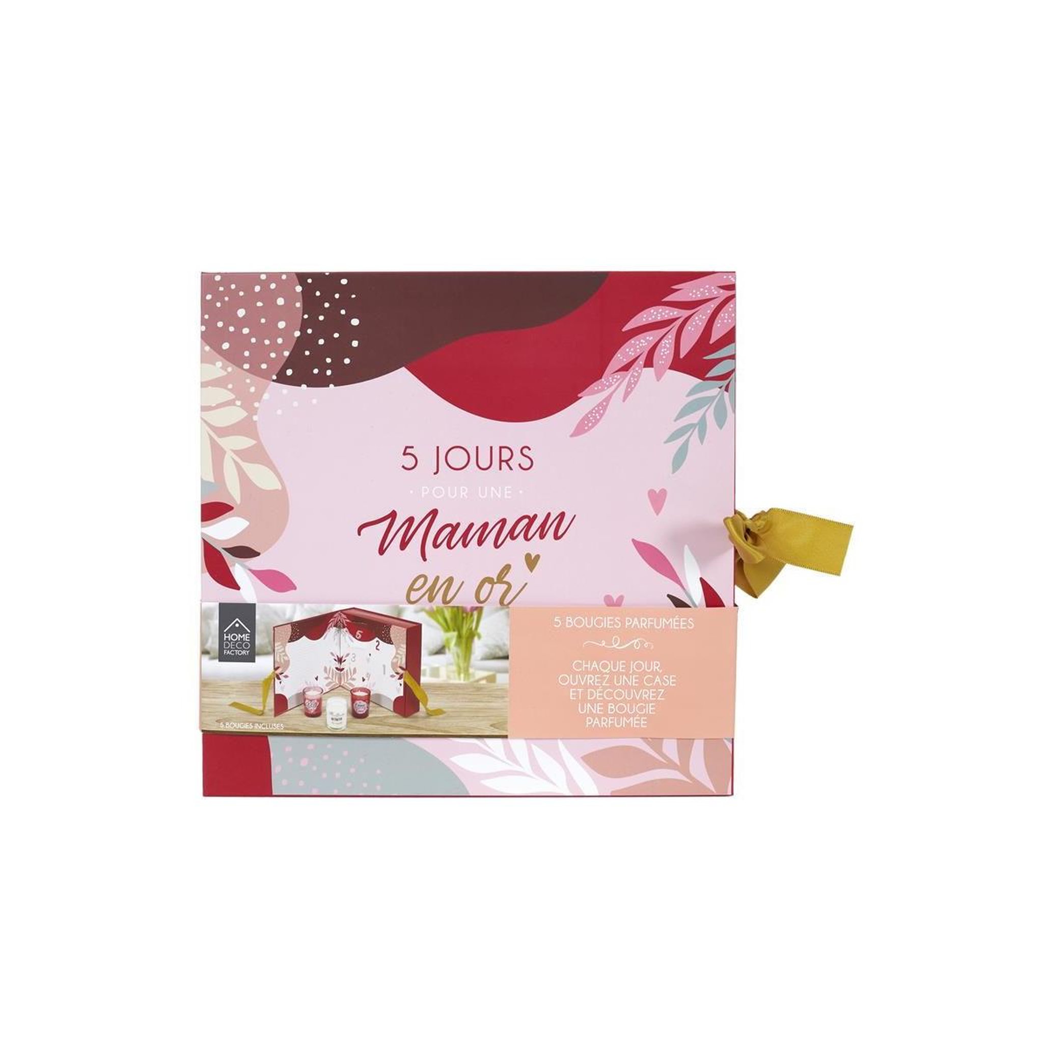 Voir la diapositive 6 : The Home Deco Factory Calendrier 5 Bougies Parfumées  Maman  6cm Rose