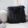 Voir la diapositive 2 : Paris Prix Coussin Déco Effet Fourrure  Epicéa  45x45cm Noir