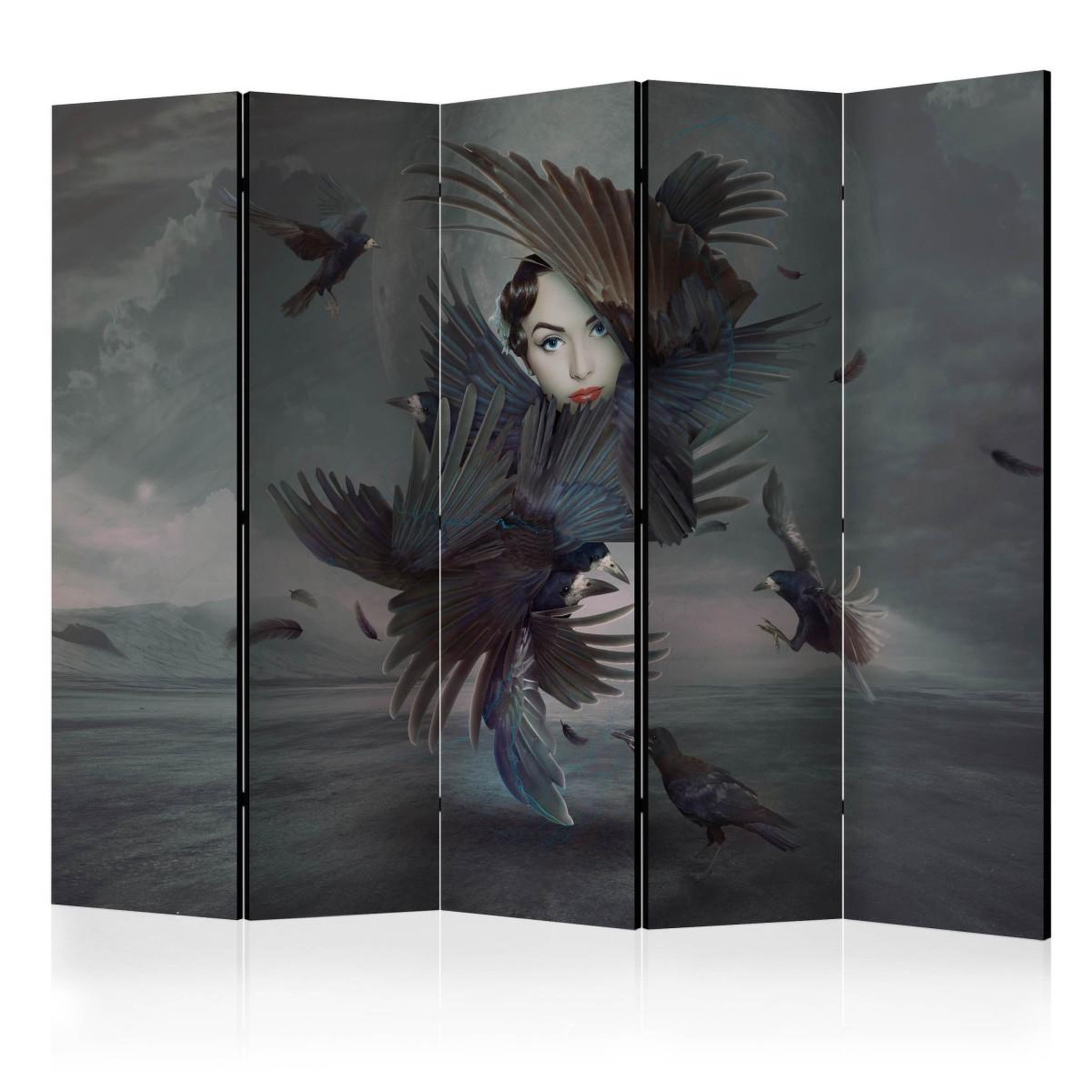Paris Prix Paravent 5 volets  covered in feathers  172x225cm