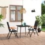 Voir la diapositive 1 : VIDAXL Ensemble a manger de jardin 3 pcs noir et marron