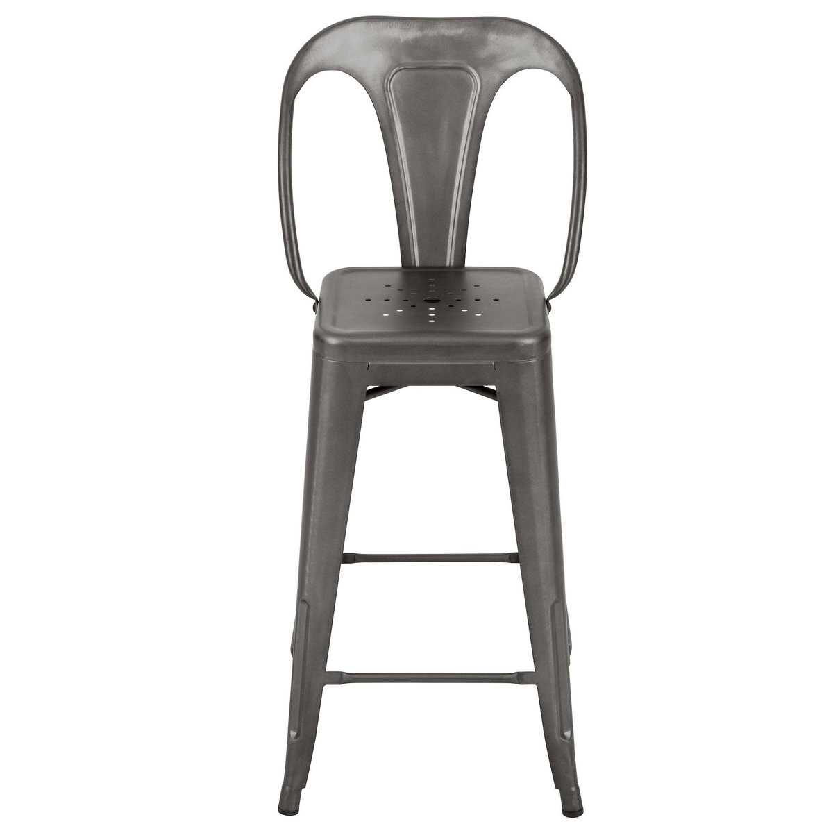 Rendez vous déco Lot de 2 chaises pour îlot central 67 cm en métal chrome - Indus
