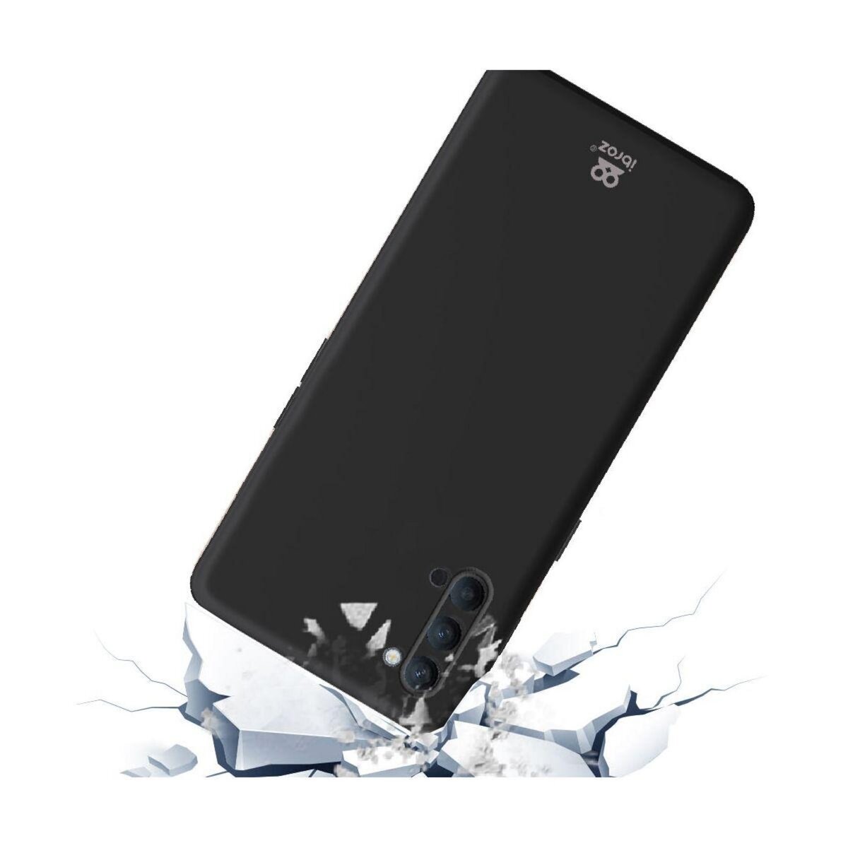 IBROZ Coque Oppo Reno 4 Coque noir + Verre trempé