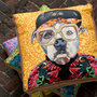 Voir la diapositive 4 : Paris Prix Coussin Déco Chien  Popart  50x50cm Multicolore