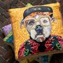 Voir la diapositive 4 : Paris Prix Coussin Déco Chien  Popart  50x50cm Multicolore