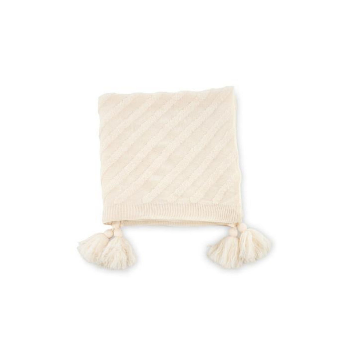 Paris Prix Plaid Avec Pompons  Katlyn  130x170cm Naturel