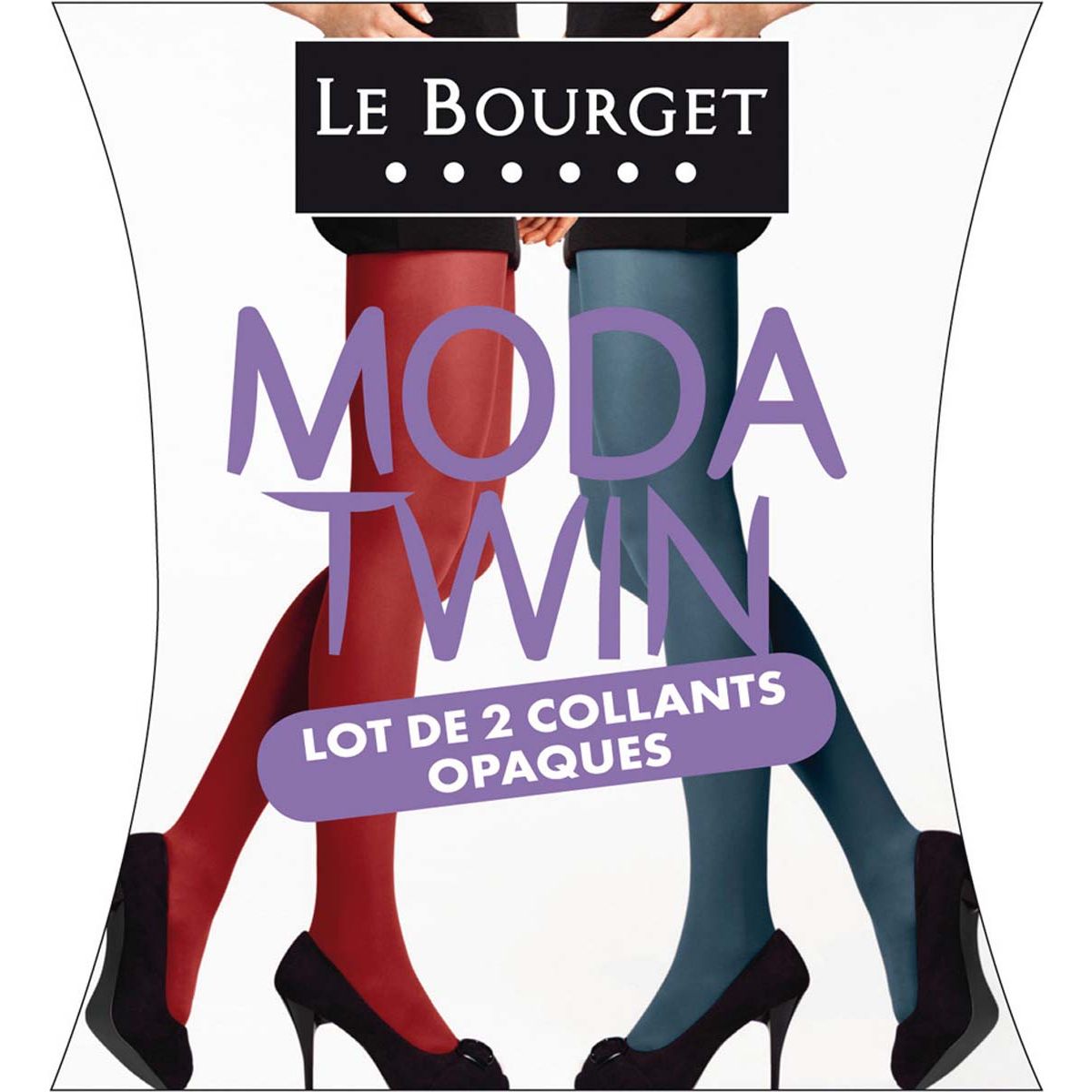 LE BOURGET Lot de 2 paires de collants opaques Moda Twin