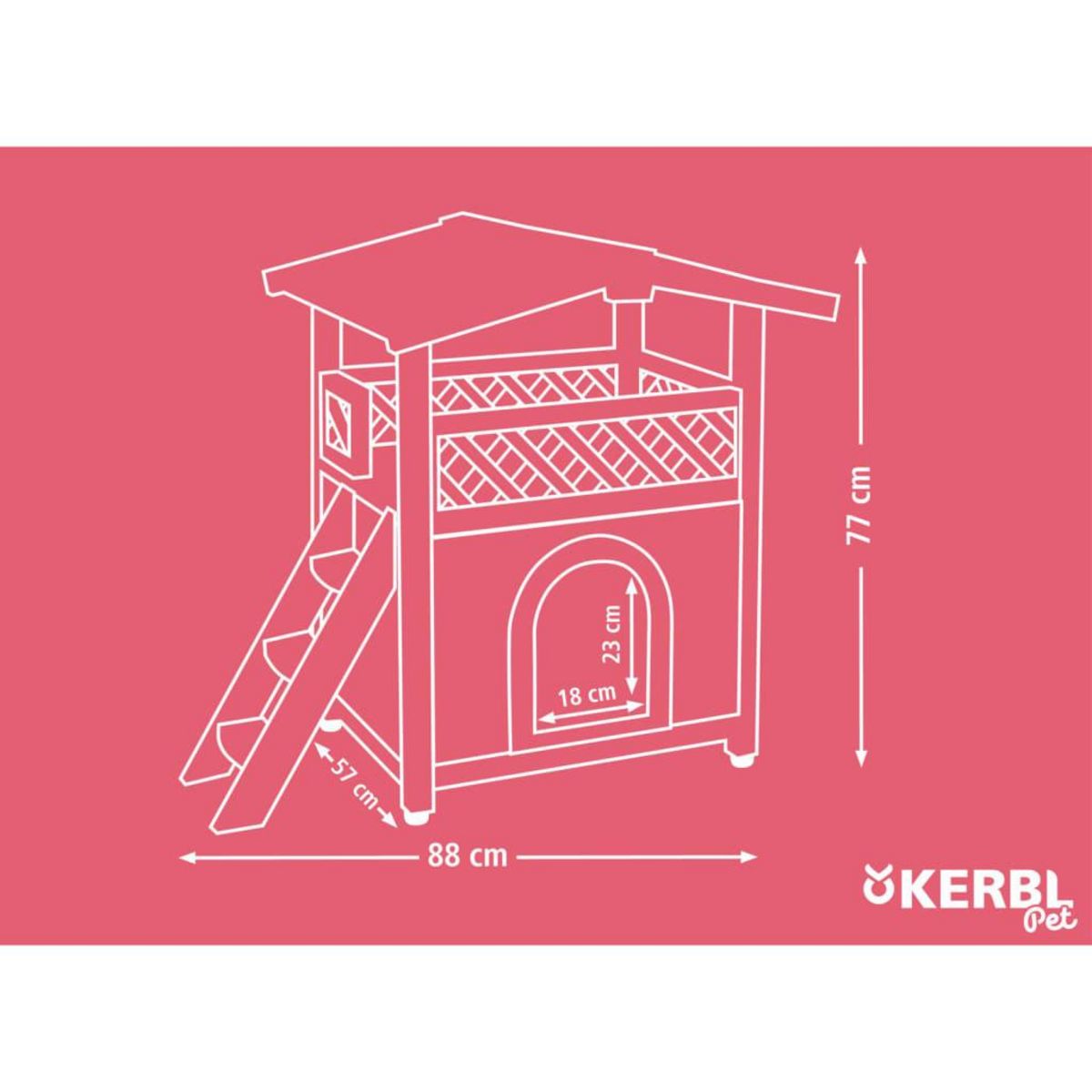 KERBL Kerbl Maison pour chats Tyrol Alpin 88x57x77 cm Marron clair