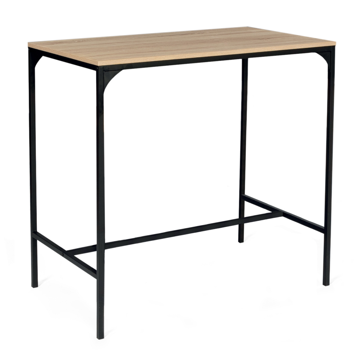 ID MARKET Ensemble table haute de bar DETROIT 95 cm et 2 tabourets design industriel