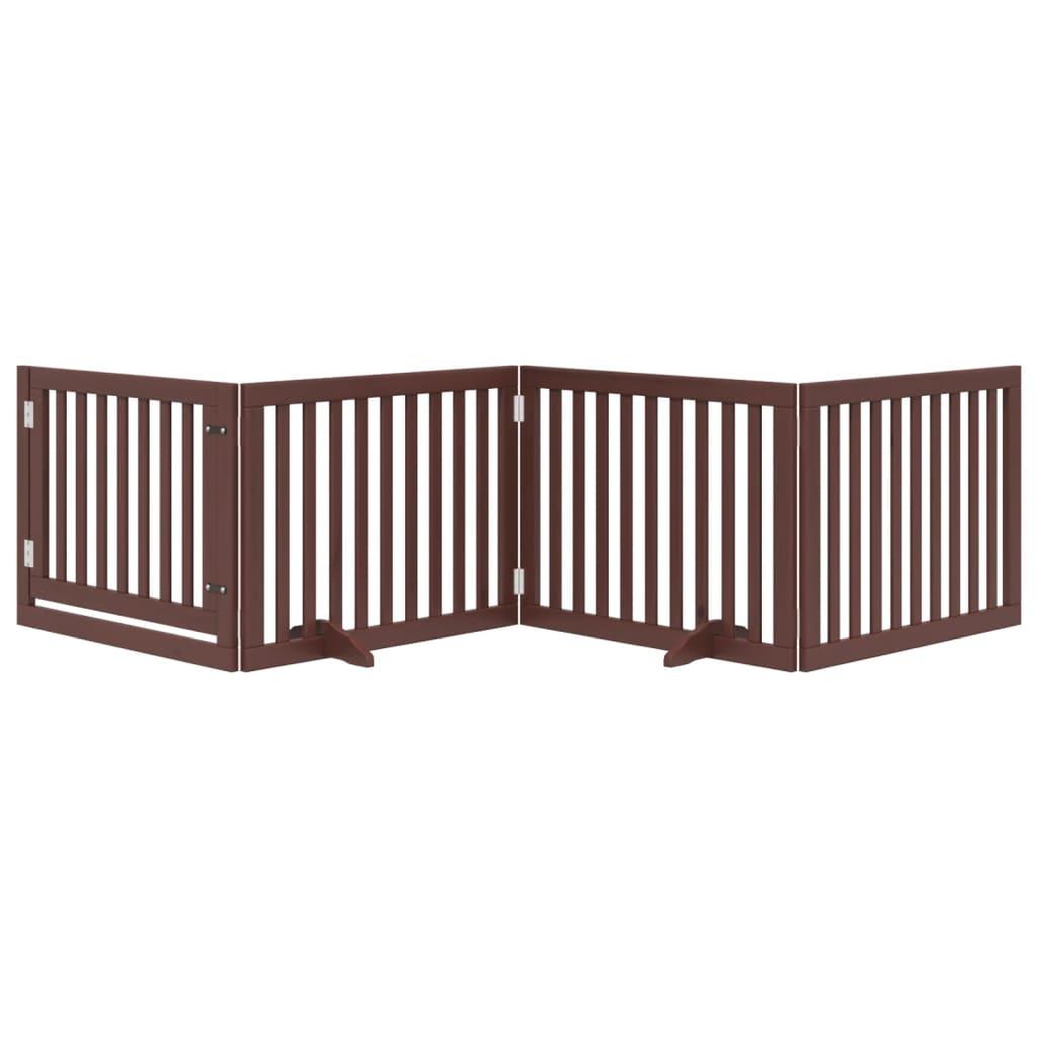 Voir la diapositive 3 : VIDAXL Barriere pour chiens avec porte 4 panneaux bois de peuplier