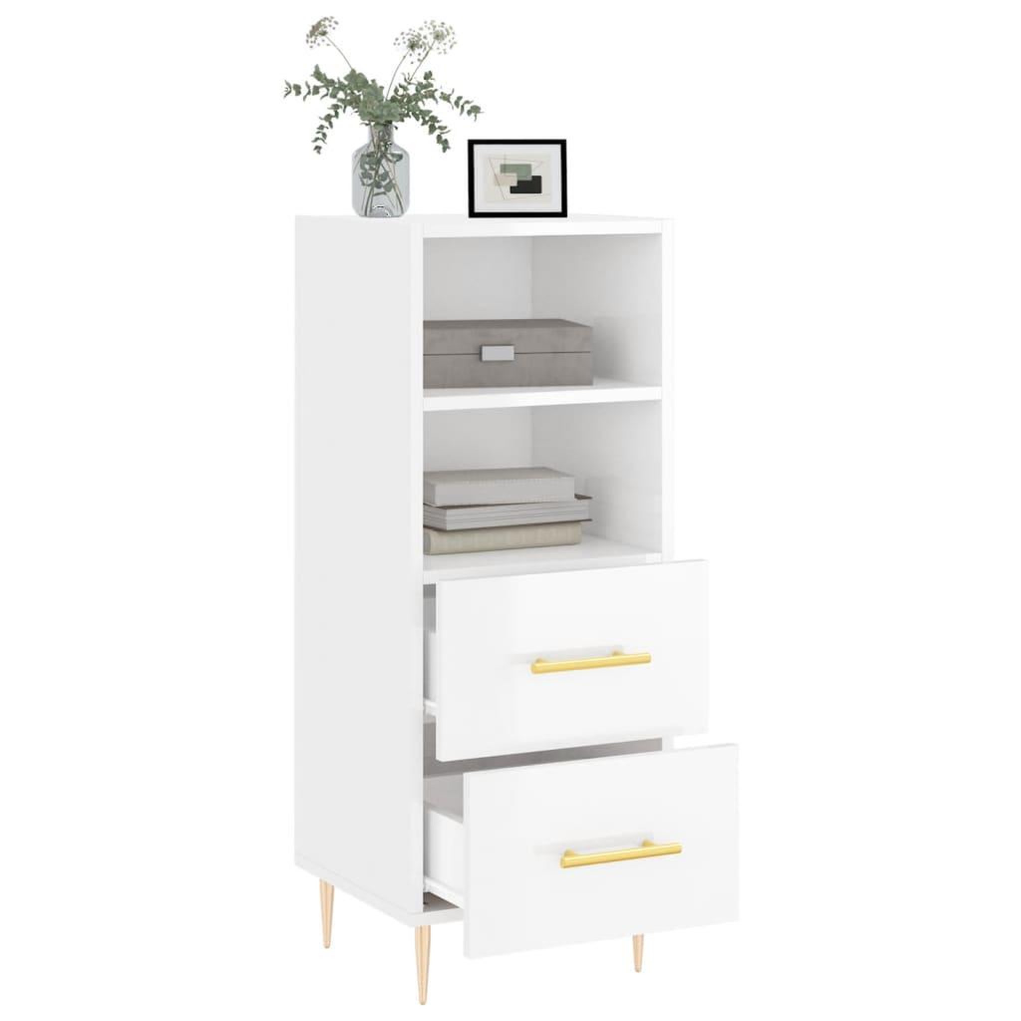 Voir la diapositive 4 : VIDAXL Buffet Blanc brillant 34,5x34x90 cm Bois d'ingenierie