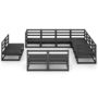 Voir la diapositive 3 : VIDAXL Salon de jardin 11 pcs noir bois de pin massif