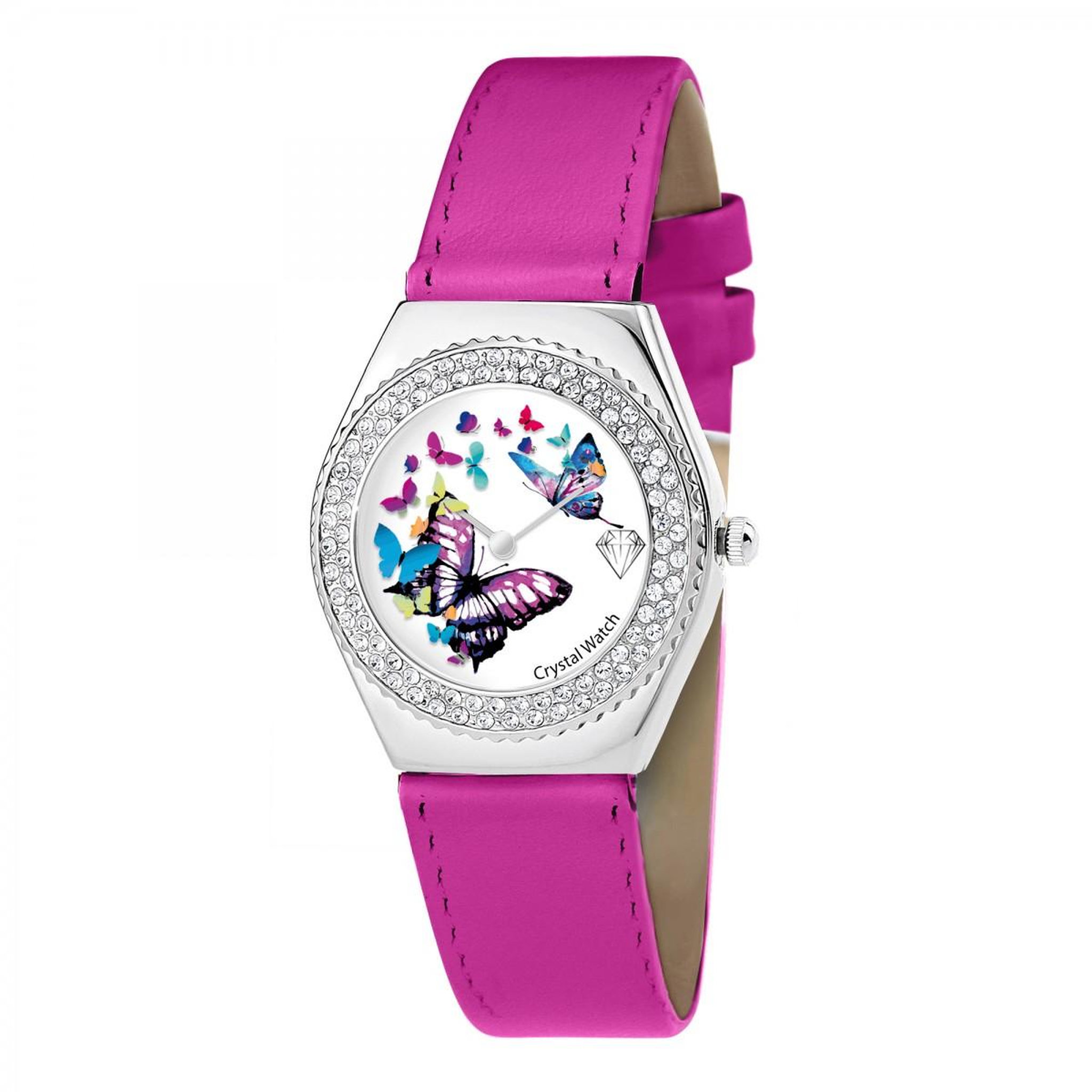Voir la diapositive 3 : SC CRYSTAL Montre Alysson papillon à mouvement tournant SC Crystal ornée de Cristaux scintillants
