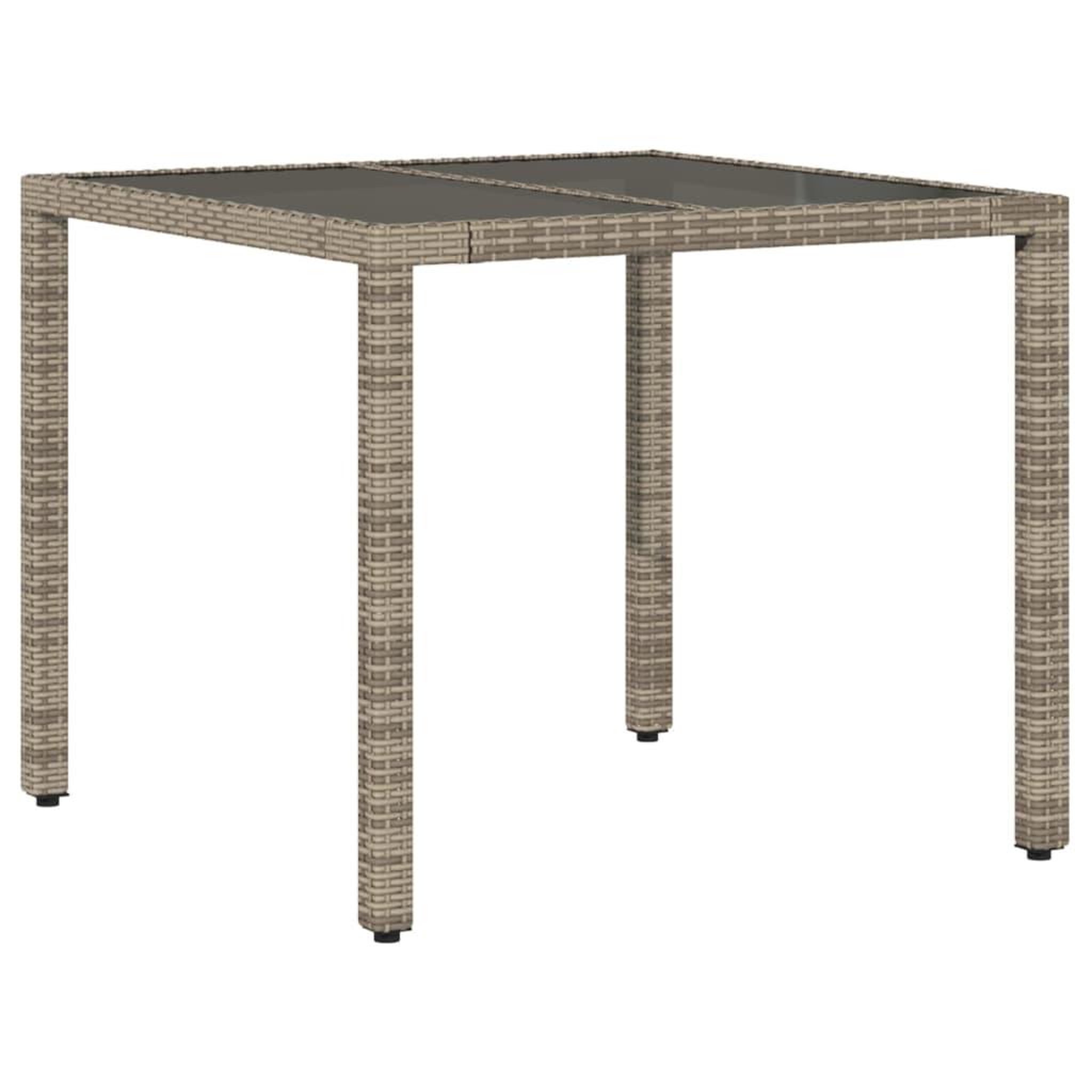 Voir la diapositive 4 : VIDAXL Ensemble a manger de jardin et coussins 5 pcs gris rotin verre