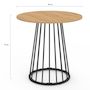 Voir la diapositive 4 : ID MARKET Table à manger ronde YUNA 4 personnes plateau bois et pied filaire en métal noir 80 cm