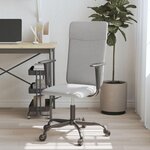 VIDAXL Chaise de bureau reglable en hauteur gris clair tissu