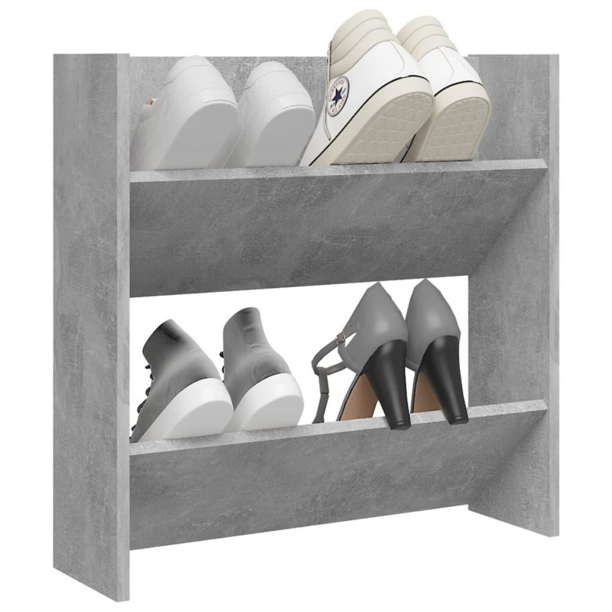 VIDAXL Armoire a chaussures murale Gris beton 60x18x60 cm Agglomere