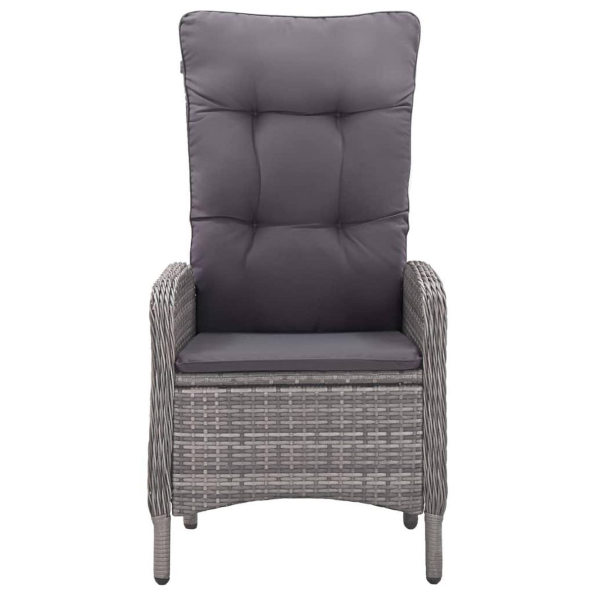 VIDAXL Ensemble a manger de jardin 3 pcs Gris