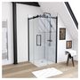 Voir la diapositive 1 : Paroi de douche ROLLING BLACK SQUARE 90X90