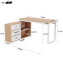Voir la diapositive 3 : MERAX Bureau d'angle 147 cm coloris naturel+blanc mdf et métal