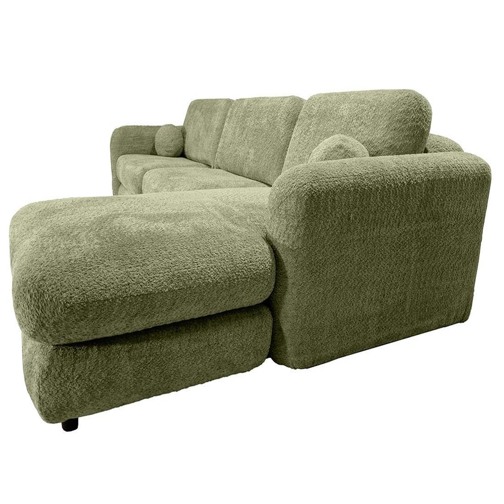 Voir la diapositive 3 : BEST MOBILIER Rachel - canapé d'angle droit 4 places en tissu bouclette