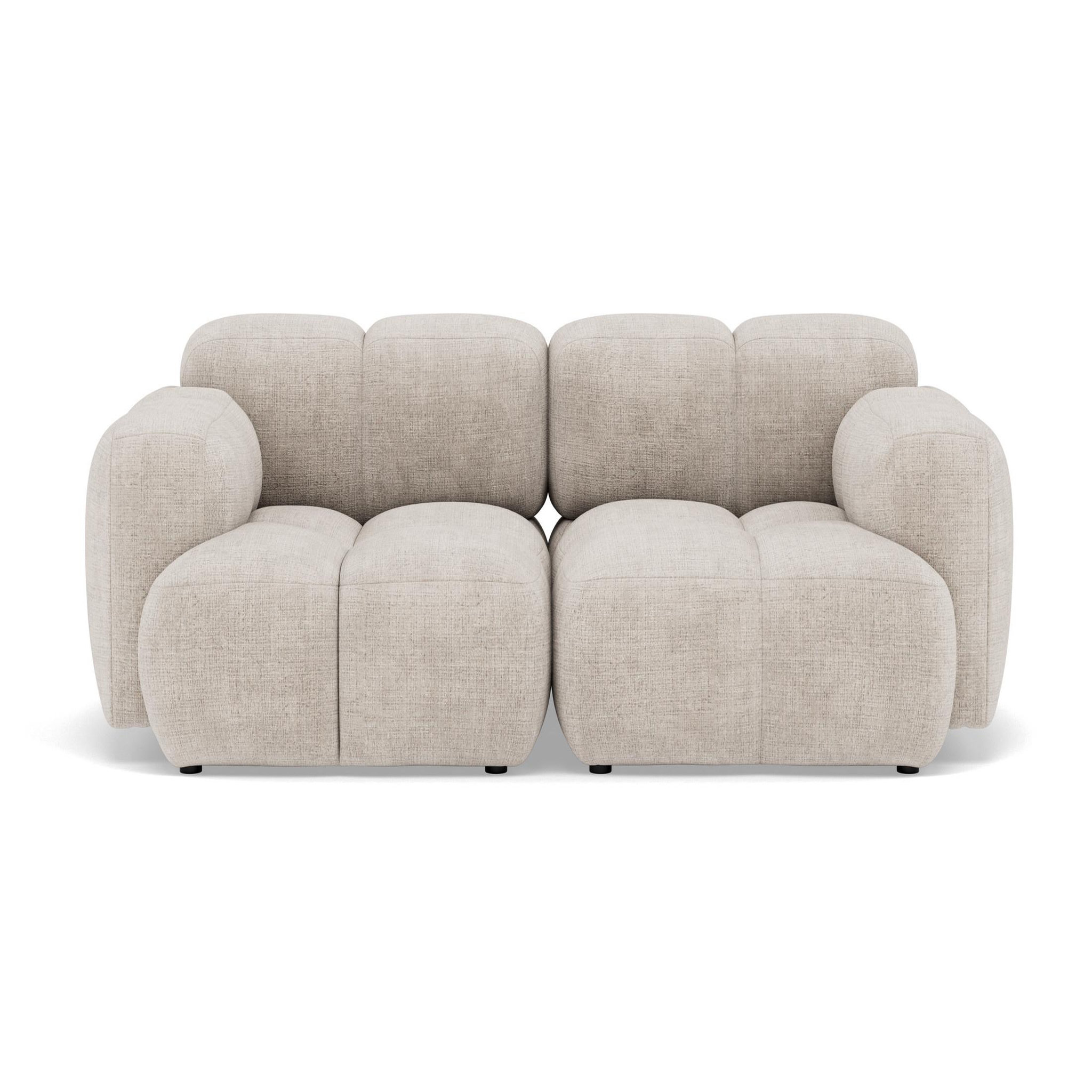 BEST MOBILIER Grace - canapé modulable 2 places en velours texturé. Coloris disponibles : Beige, Vert, Violet, Orange, Bleu