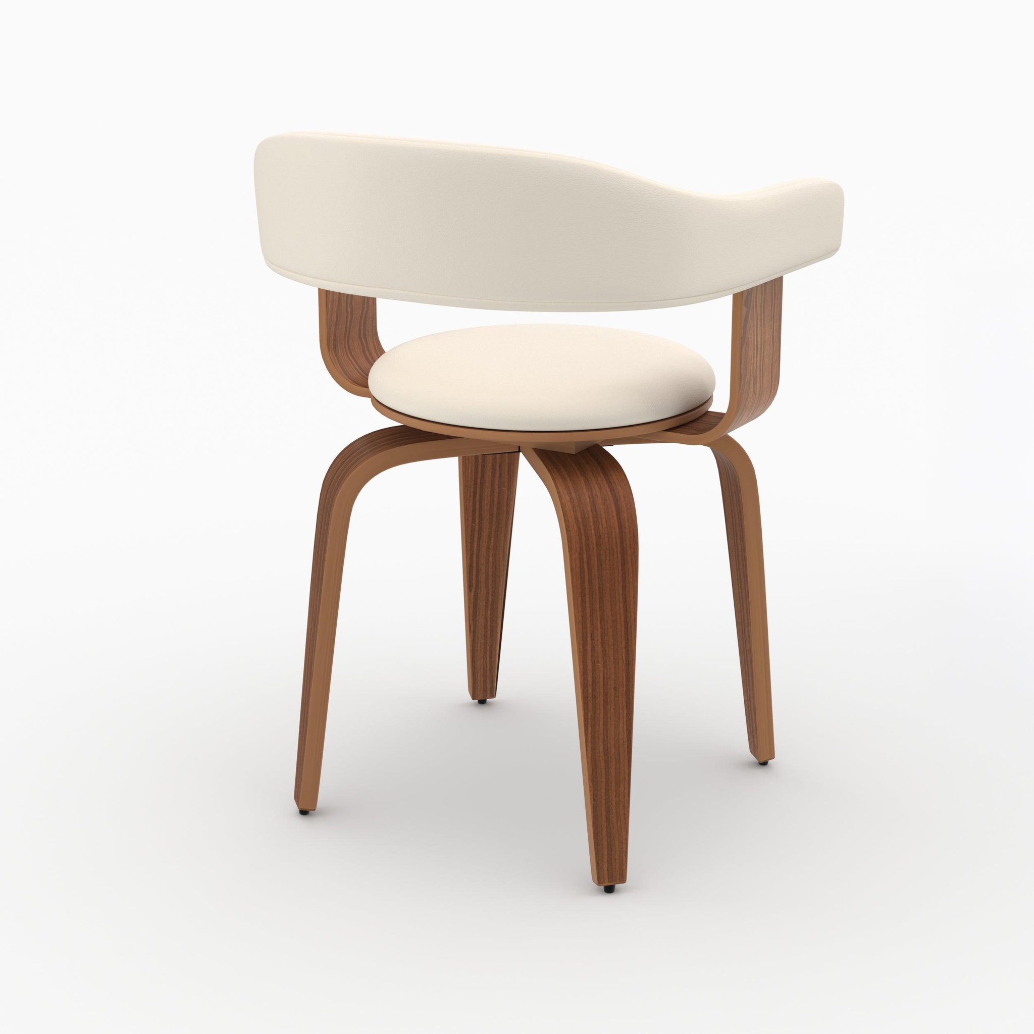 Voir la diapositive 5 : MAISON PAVANE Chaise avec accoudoirs en cuir synthétique blanc-harold