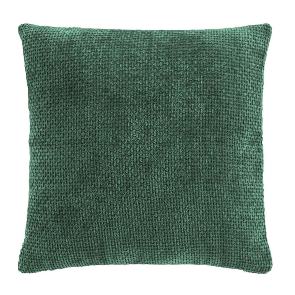 Paris Prix Housse de Coussin en Velours Chenille  Leo  40x40cm Vert Cèdre
