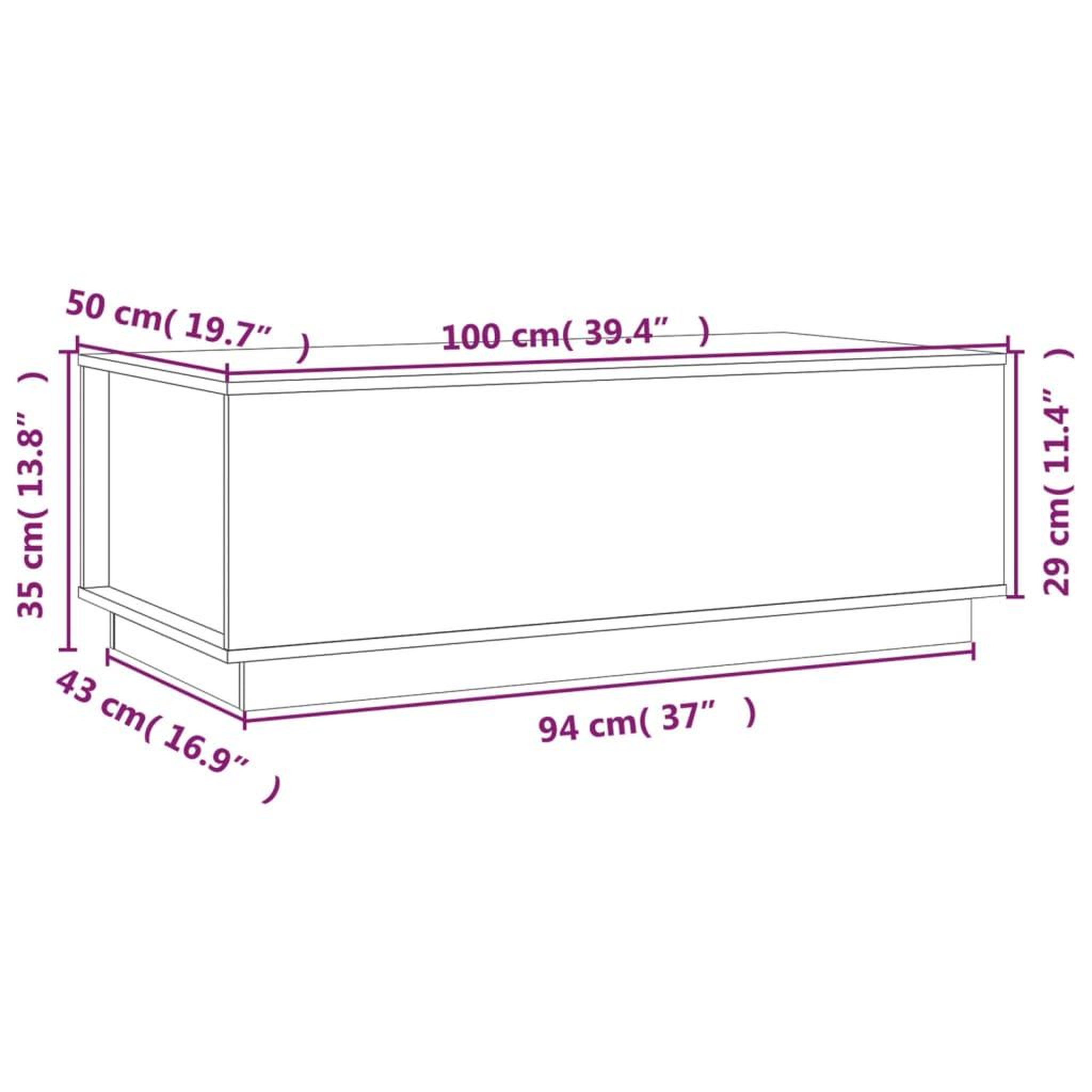 Voir la diapositive 6 : VIDAXL Table basse Marron miel 100x50x35 cm Bois massif de pin
