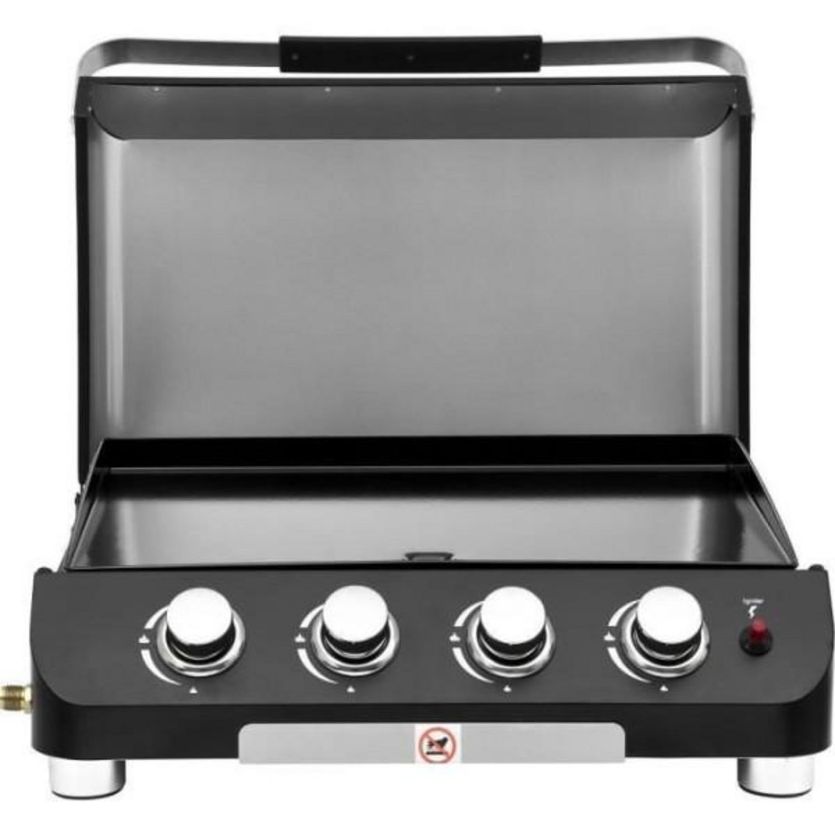 AAAAA Plancha a gaz - COOKING BOX - PALMA - 4 feux - 69 X 51 X 35 cm - Noir