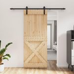 VIDAXL Porte coulissante et kit de quincaillerie 85x210 cm pin massif