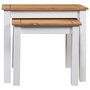 Voir la diapositive 2 : VIDAXL Tables gigognes 2pcs Blanc Bois pin massif Assortiment Panama