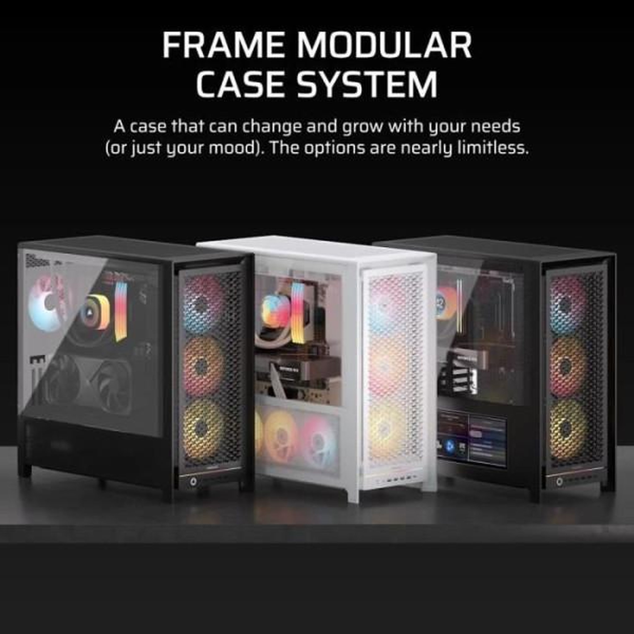 Voir la diapositive 3 : Corsair Boitier pc - corsair - frame 5000d mid-tower airflow case - radiateur jusqu'a 420 mm - blanc