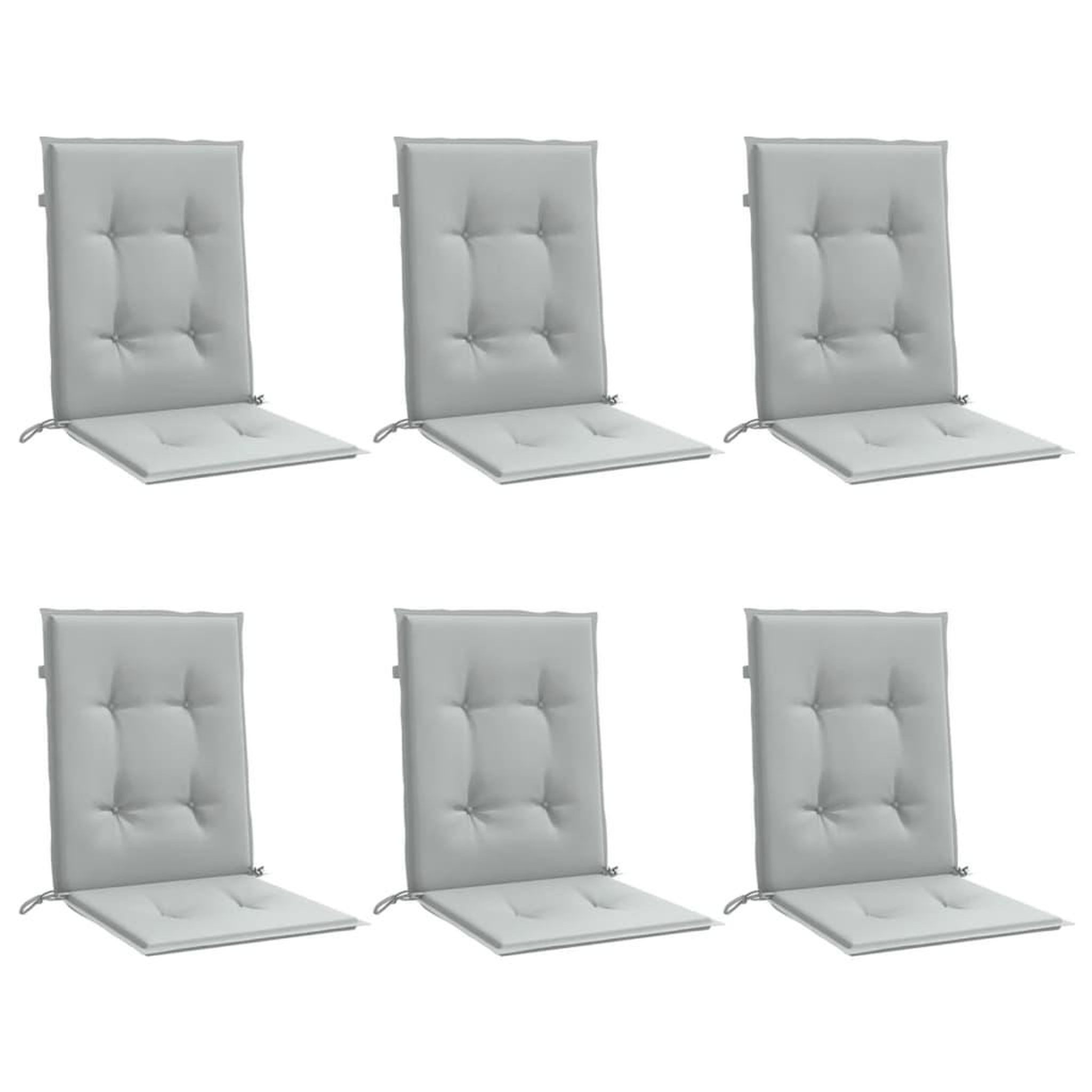 Voir la diapositive 3 : VIDAXL Coussins de chaise a dossier bas lot de 6 gris clair melange