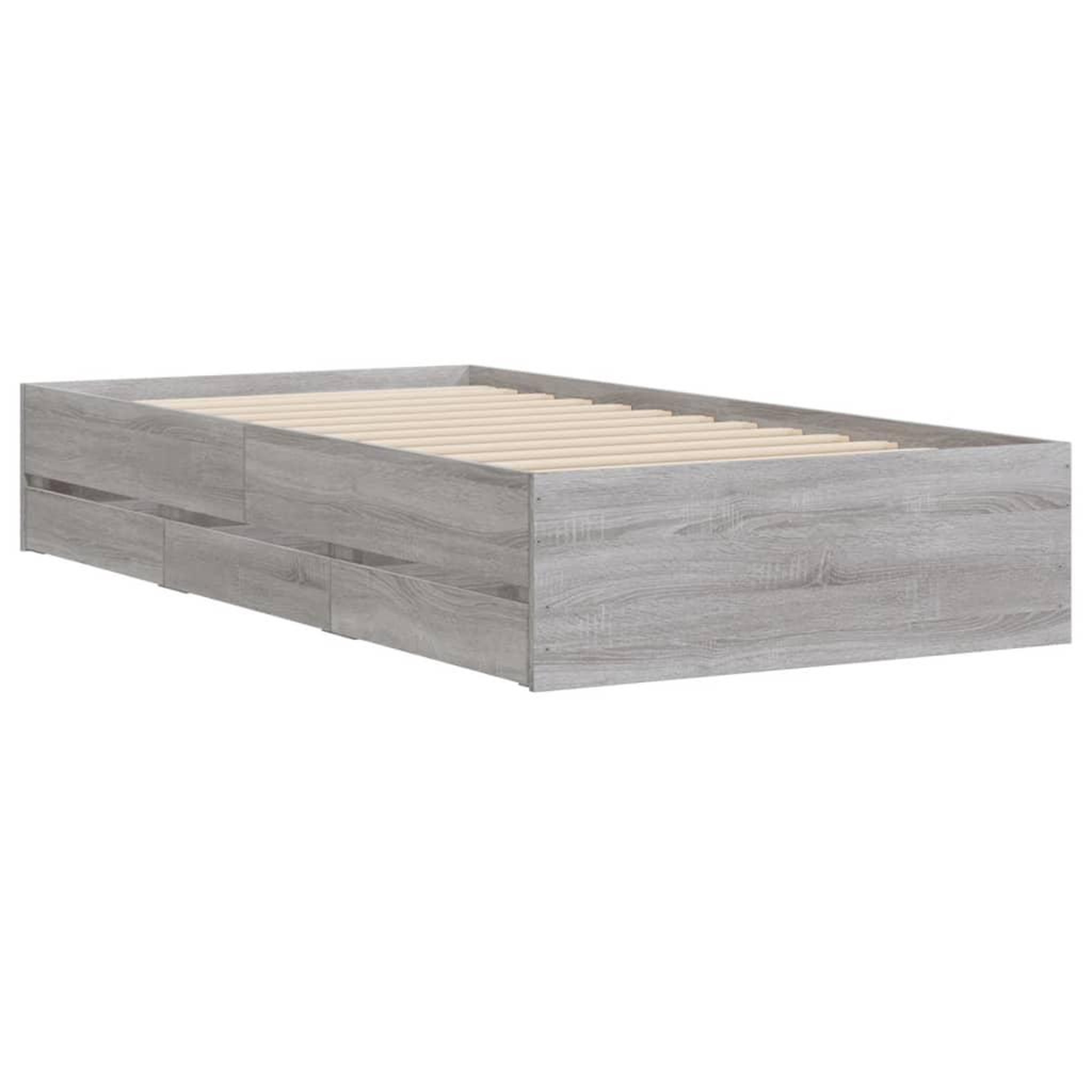 Voir la diapositive 4 : VIDAXL Cadre de lit avec tiroirs sans matelas sonoma gris 100x200 cm