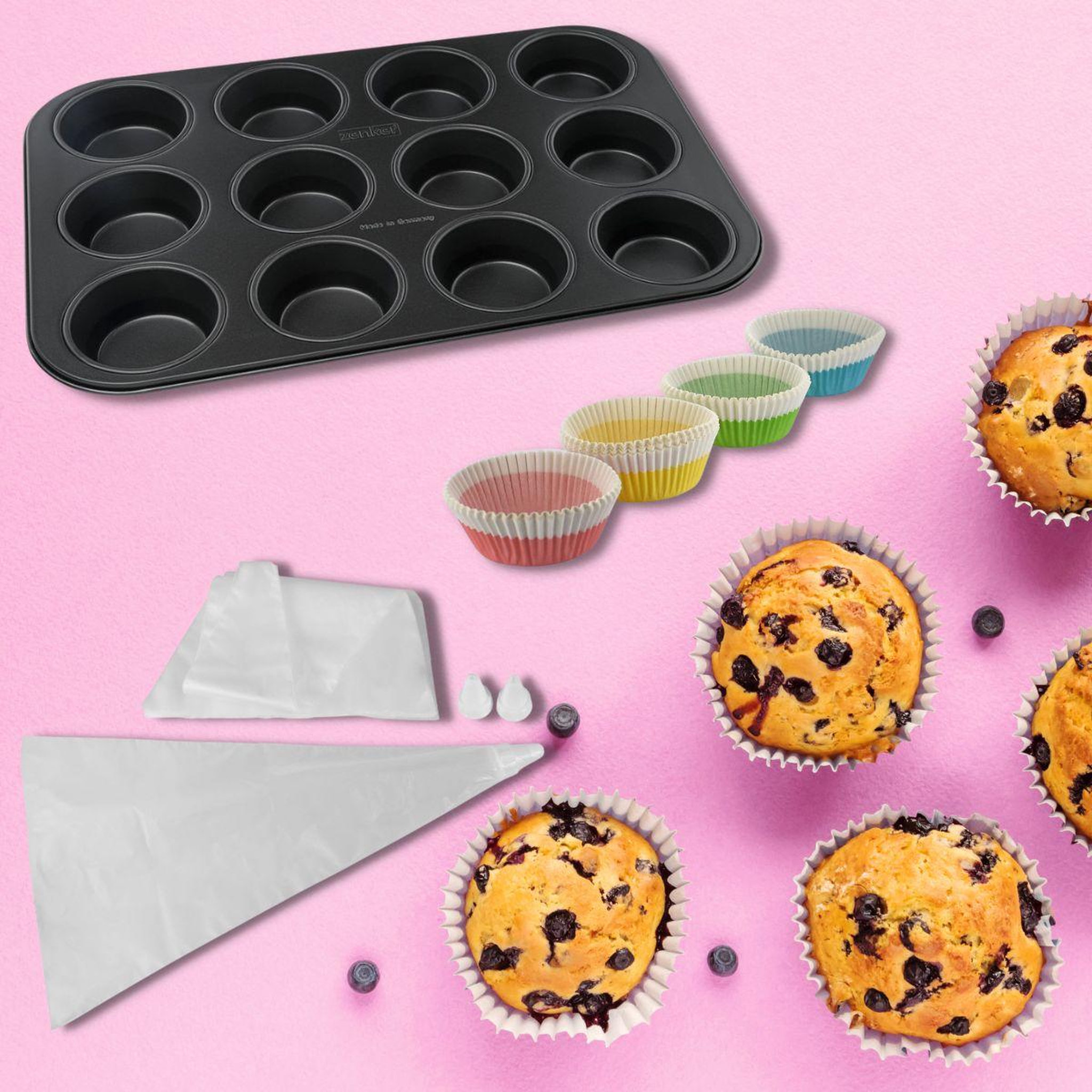 Voir la diapositive 2 : ZENKER Ensemble 3 pièces spécial muffins zenker