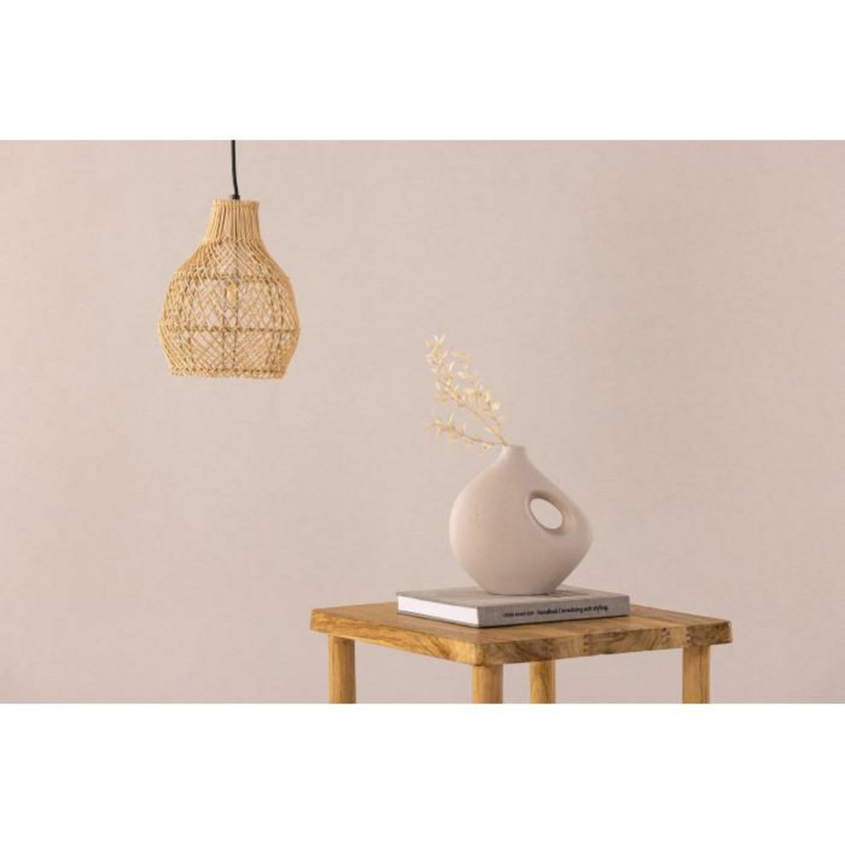 Paris Prix Lampe Suspension Déco en Rotin  Varekil  25cm Naturel