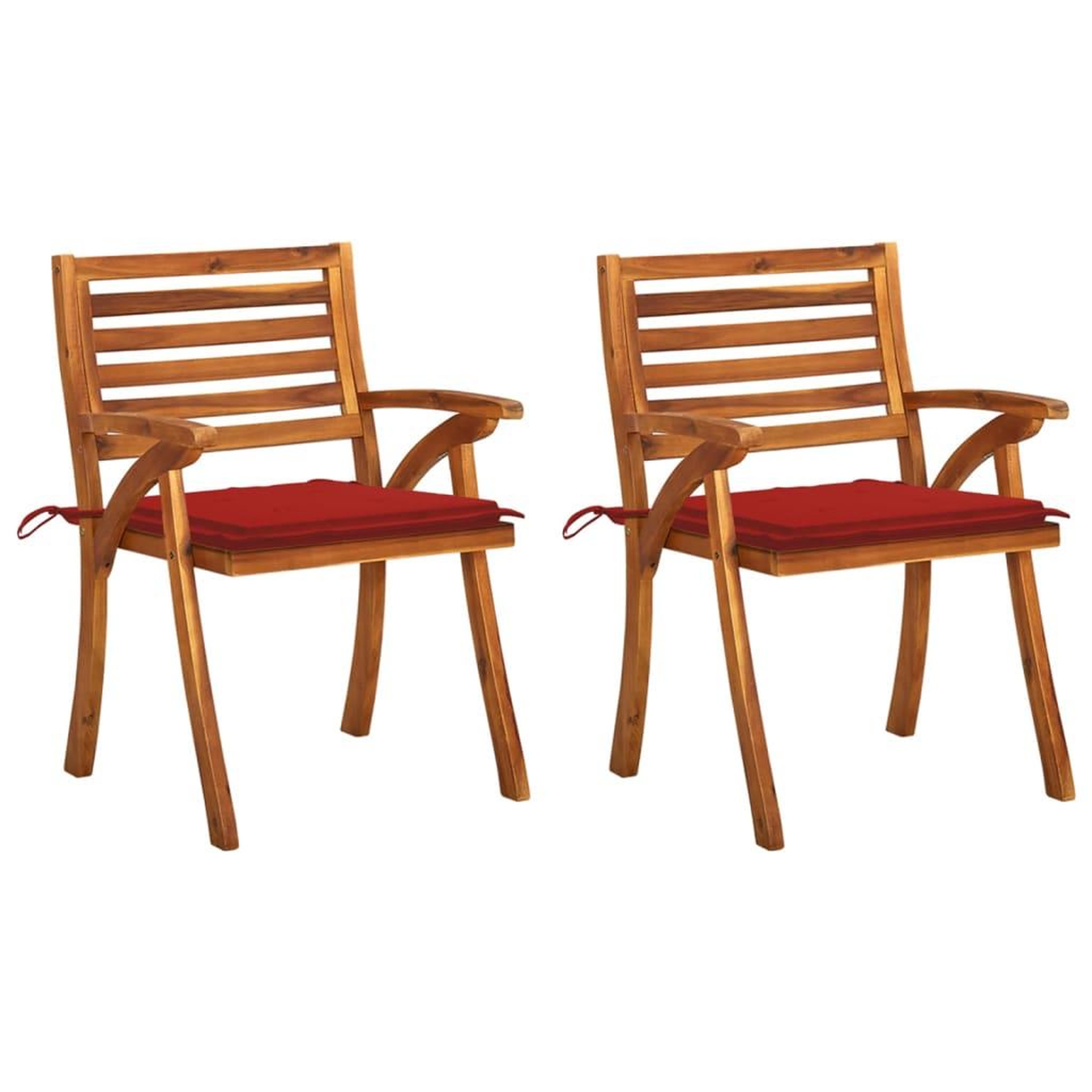 Voir la diapositive 1 : VIDAXL Chaises a manger de jardin avec coussins lot de 2 Acacia massif