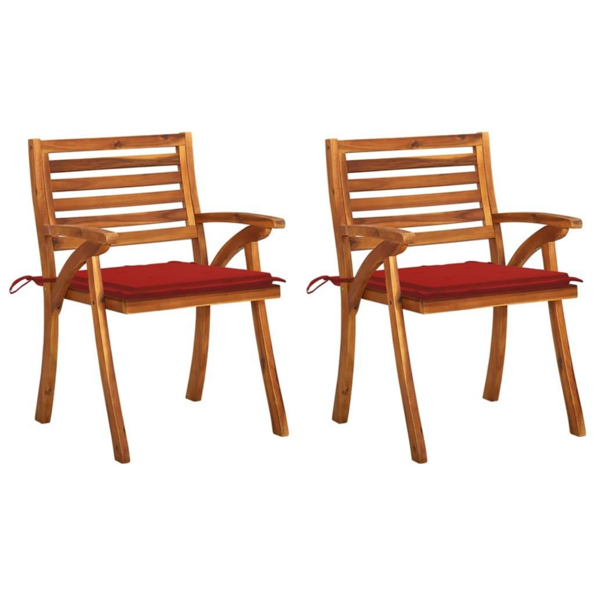 VIDAXL Chaises a manger de jardin avec coussins lot de 2 Acacia massif
