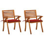 Voir la diapositive 1 : VIDAXL Chaises a manger de jardin avec coussins lot de 2 Acacia massif