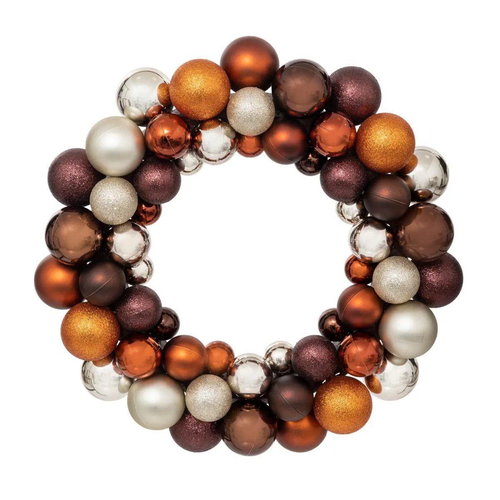 ATMOSPHERA Couronne  boule de noël  35cm marron